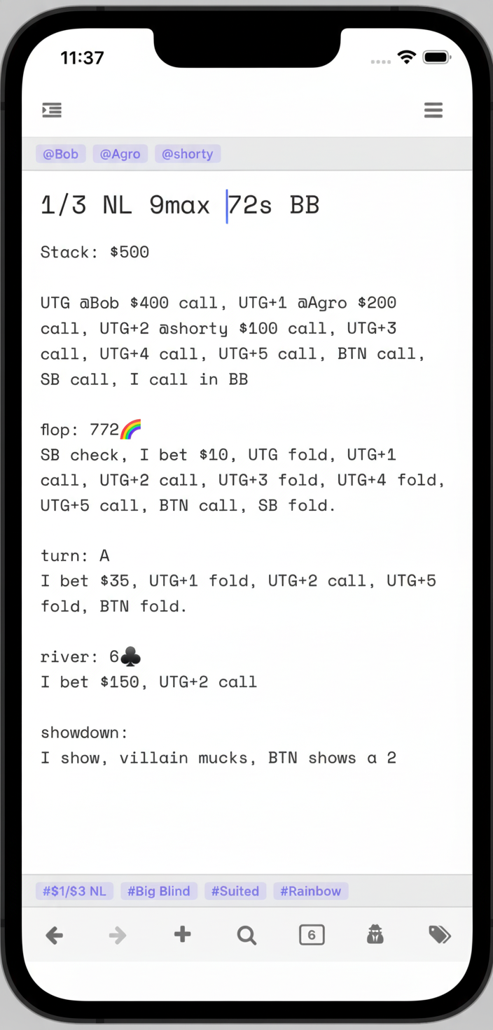 GrindLog app interface